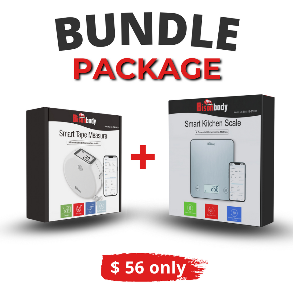 Bundle - Bisonbody Smart Kitchen Scale + Smart Body Tape Measure