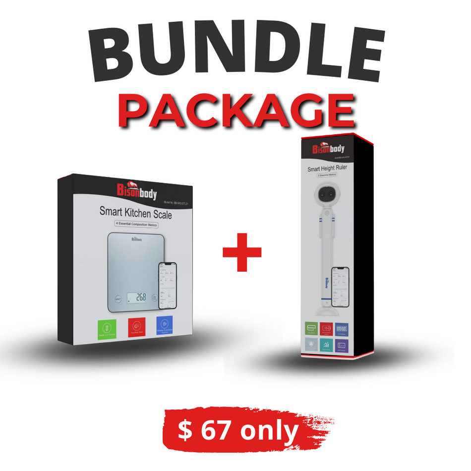 Bundle - Bisonbody Digital Height Ruler + Smart Kitchen Scale